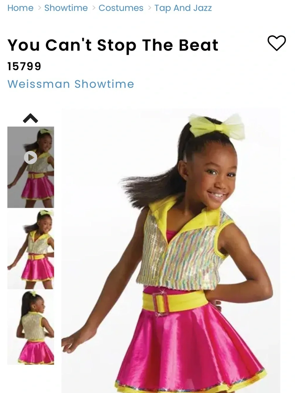 Weissman You Can’t Stop the Beat SC Dance Costume 15799 (2 Available)
